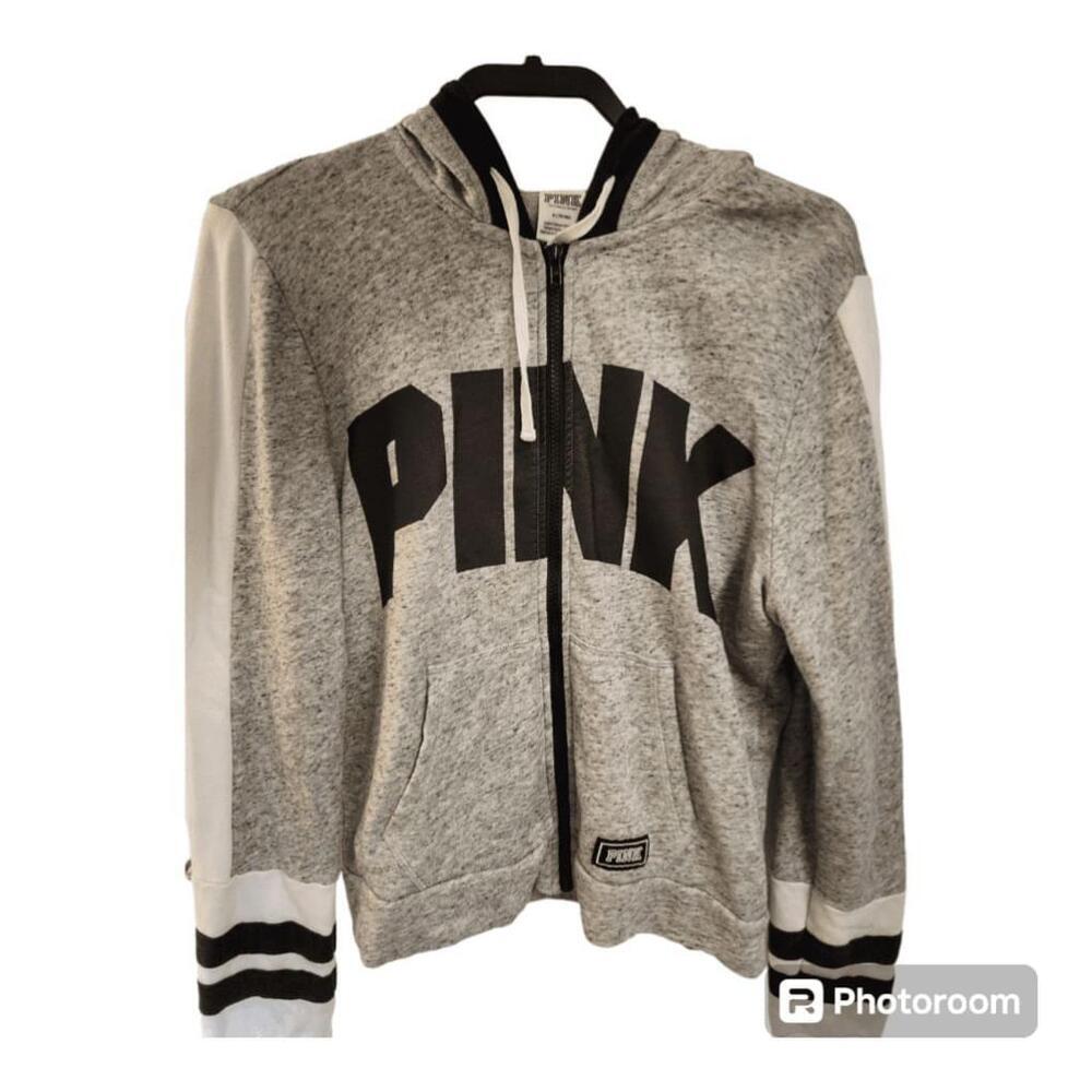 Women's Victoria's Secret PINK Gray Zip Up Hoodie Size M